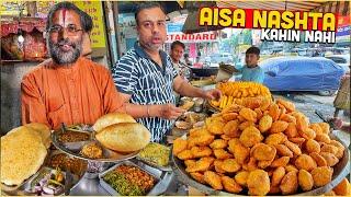 North Dilli चटोरी नाश्ता  SECRET Delhi Street Food Chole Bhature, Bedmi Poori, Samose, Satvik Thali