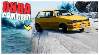 Escapando da onda GIGANTE com GELO no BeamNG Drive com Mods