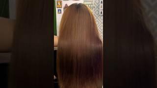 Caramel brown hair color on burgundy hair #shorts #thebeautylab #shortvideo #haircolortutorial