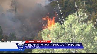 Park Fire: 164,286 acres, 3% containment