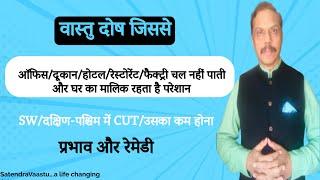 वास्तु दोष -दक्षिण-पश्चिम दिशा उसमें Cut होना - प्रभाव और रेमडी?#vastu #vastusastra #vasturemedies