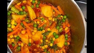 Frozen Mix Veg  | Restaurant Style Mix  Sabzi | Mix Veg Bhaji |  ASMR Cooking| | Mix Sabji  (vegan)