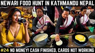 Newari food hunt in Kathmandu Nepal | Nepal food tour | Newari Bara, Mutton and Chicken Pickle