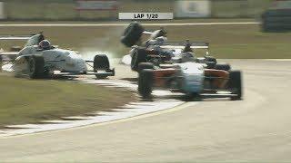 MRF Formula 2000 Series 2018. Race 2 Madras Motor Race Track. 1st Lap Crashes