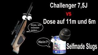 Challenger F-Version cal.50 Durchschlagstest 11,5m/6,5m//selfmade slugs