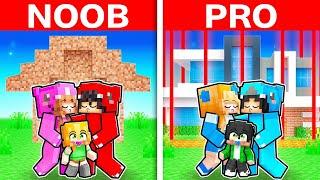 Minecraft NOOB vs PRO: SAFEST SECURITY HOUSE BUILD CHALLENGE TO PROTECT FAMILY