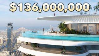 Touring FUTURE $136,000,000 Dubai Penthouse with 360° GLASS Skypool!