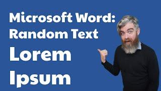 Random Text Generator in Word