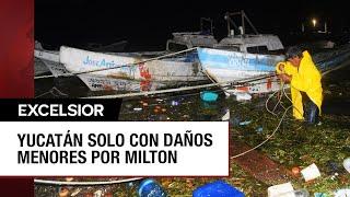 Huracán Milton en Yucatán deja inundaciones, árboles caídos y daños leves