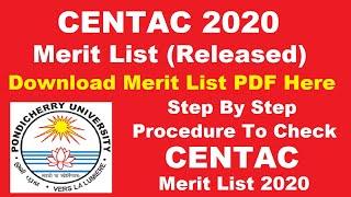 CENTAC 2020 Merit List (Available) - Know How To Check CENTAC 2020 Merit List & Download PDF Here