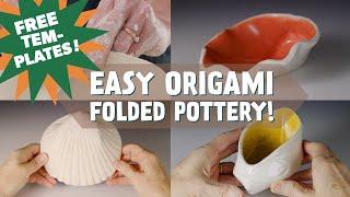 EASY FOLDED ORIGAMI Pottery - FREE TEMPLATES!