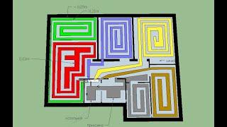 Простой расчет теплых полов в доме 100кв.м 1 этаж.