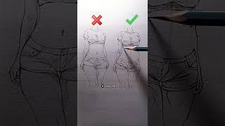 don't make this beginners mistake! How to draw anime slim anime female waist..