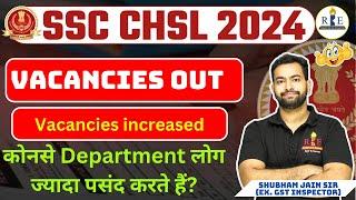 SSC CHSL 2024 Tier-1 Vacancies out| Vacancies increased| Department-wise and category-wise vacancies