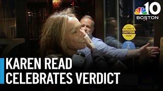 Karen Read celebrates with family and defense team after murder acquittal