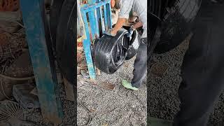 Tire compression and packing process