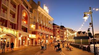 Disney's Boardwalk 2024 Summer Evening Walkthrough in 4K | Walt Disney World Florida August 2024