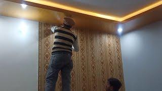 HOW TO INSTALL WALLPAPER LIKE A PRO : SRAT TO FINISH TOTURIAL - 3D WALLPAPER PASTING