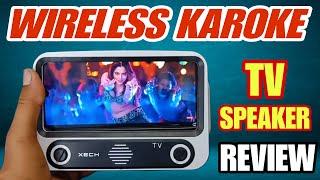 Portable Mini TV Karaoke Speaker With Double Wireless Mic And Mobile Holder