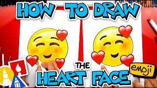 How To Draw The Heart Face Emoji 