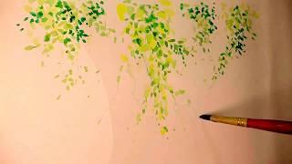 수채화 나뭇잎 그리기 .How to paint leaves with watercolor