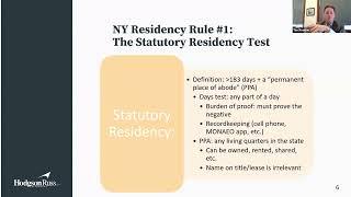 Hot Topics in NYS/NYC Residency and Personal Income Taxes