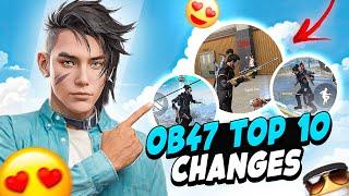 Top 10 changes in new OB47 Update | FREE FIRE - ADVANCE SERVER