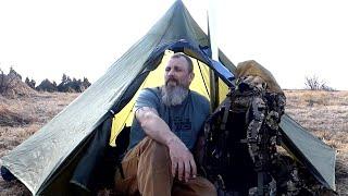 LUXE HEX PEAK TENT WITH STOVE!