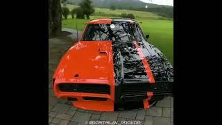 Cold Start Of Old School Red And Black Beast.