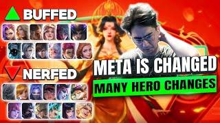 SO MANY HERO CHANGES! META COMPLETELY CHANGED? LUOYI/CHIP IS GONE! HEALERS OP? | Patch Note Review