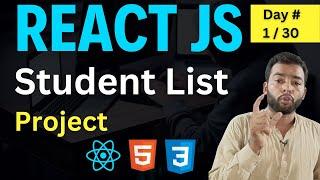   React JS Project from Scratch in Hindi | Build Your Student List App!  Day 1/30