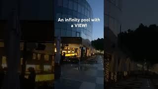 An infinity pool (and restaurant) with an INCREDIBLE VIEW! Arka Art Hotel, Tirana, Albania