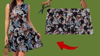 WOW️Only 1 meter fabric Summer Stylish Dresses Cut and Sew in 10 Minutes  Summer Trends Dresses