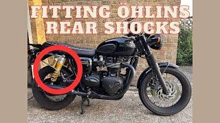 Fitting Öhlins Rear Shocks on a Triumph Bonneville T120 Black