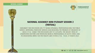 NATIONAL ASSEMBLY MINI-PLENARY SESSION 2, 07 March 2025