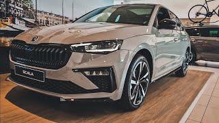 The new Skoda Scala Monte Carlo walk around in steel grey 4K