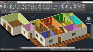 Autocad 3d house design - Part 2- 2D plan to 3D conversion (2019)