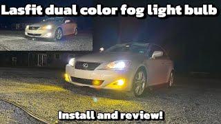 Lasfit LD Plus LED switchback dual color fog light bulb install and review!!!