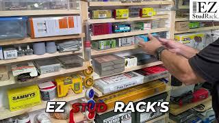 Adjustable storage made easy!  EZStudRack lets you customize your shelves in seconds!