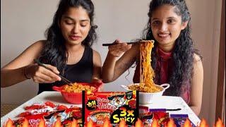 3x spicy noodles challenge| The Home Cook