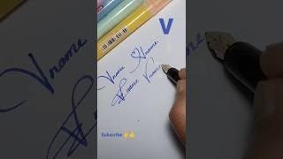 V letter signature ideas #youtubeshorts  #shortfeed #shorts #art #cursive