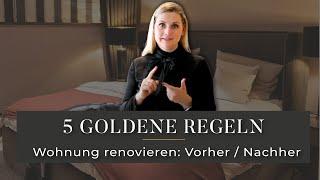 Wohnung Renovieren Vorher Nachher | 5 GOLDENE REGELN DER EINRICHTUNG richtig anwenden [Profi Tipps]