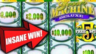 INSANE SLOTS! MASSIVE JACKPOT WIN ON GREEN MACHINE DELUXE HIGH LIMIT SLOT MACHINE