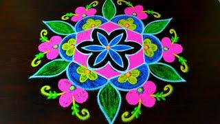 Freehand Rangoli Design  Simple Easy Kolam TS Rangoli