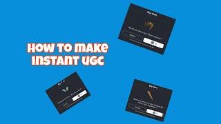How to make instant ugc script [Roblox] [exploit]