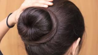 So Cute ! Everyday Simple Bun Hairstyle With Small Clutcher / Juda Hairstyle For Ladies / Hairstyle