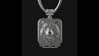 LOCKET PENDANT "LIGER" men's fashion sterling silver necklace