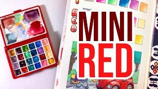 That Mini Red Palette - Tiny Watercolor Palette with 24 Wells - Review! 