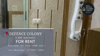 Luxurious 3 BHK Apartment for Rent in Defence Colony, New Delhi | Prime Location | Expat-Friendly 