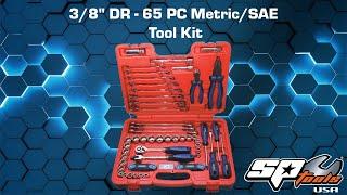 SP TOOLS USA 3/8" DR 65PC Metric/SAE Tool Case with X-Case - SP51204